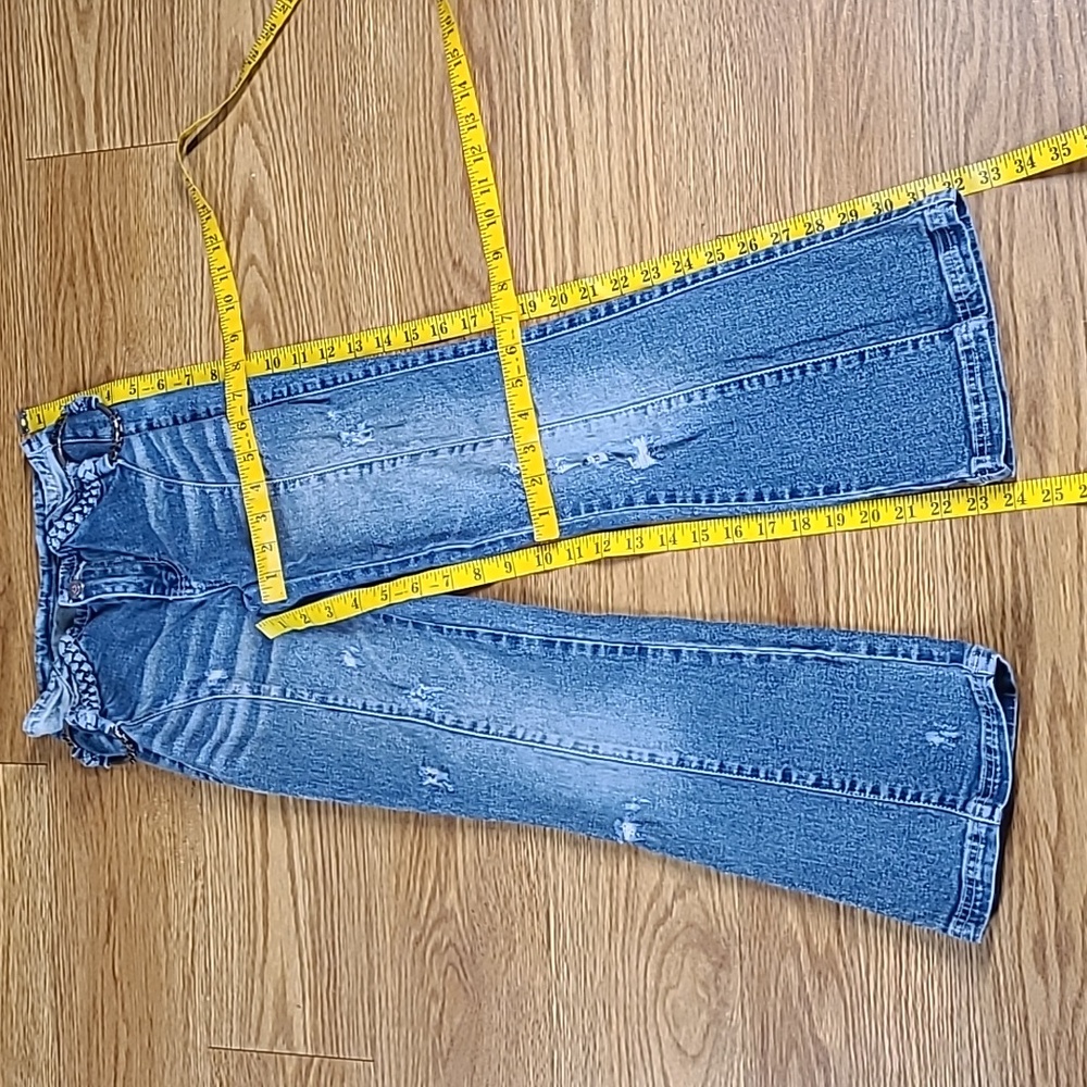 JOE BOXER 8x24 VINTAGE GIRLS DISTRESED MEDIUM FLARE DENIM LIKE NEW JEANS